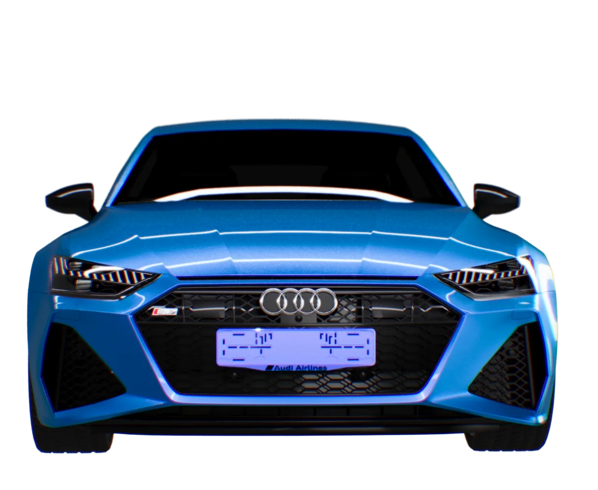 Номерная рамка Prime Frame под цвет кузова на Audi, вид спереди